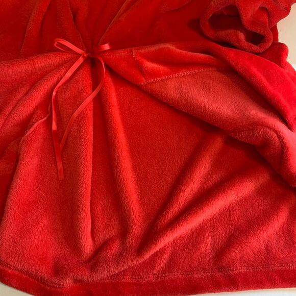 Victoria's Secret Robe Womens M Medium Red Plush Fuzzy Open Front Short *READ - Picture 8 of 16